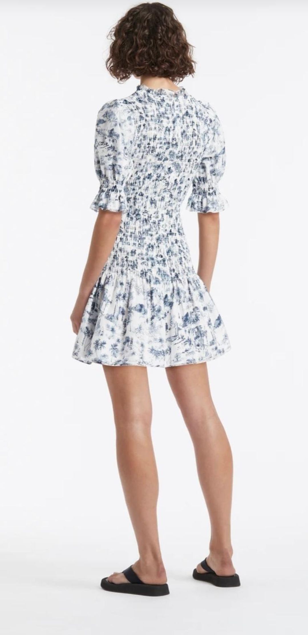 Sir The Label Dimitri Puff Sleve Mini Dress Blue Floral | AU 12 for rent on The Volte - main image