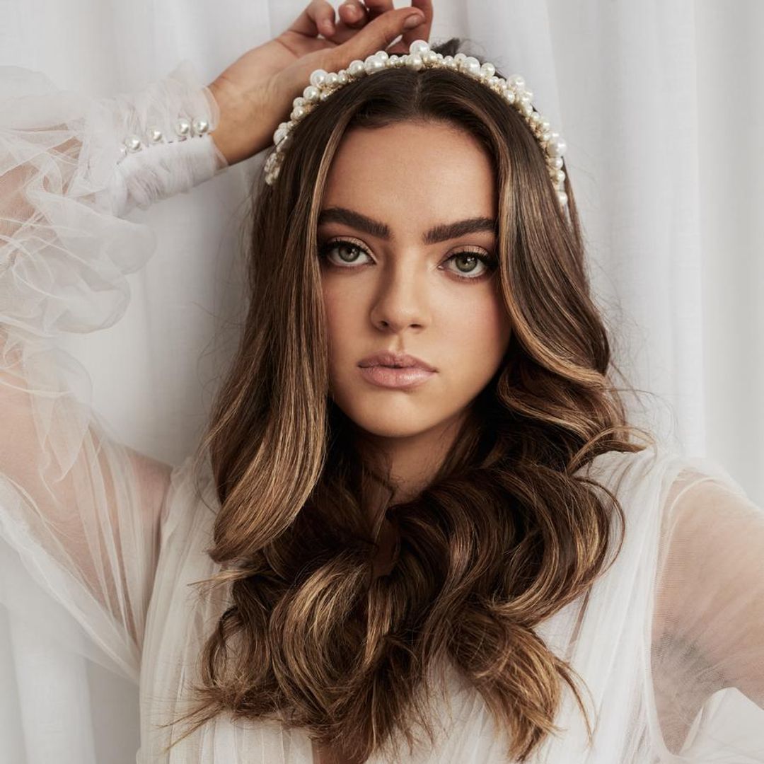 Ashlee Lauren Charlotte Pearl Headband Gold for rent on The Volte - main image