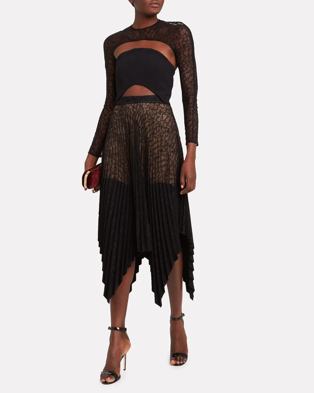 Dion lee vein lace concave dress for rent on The Volte - main image
