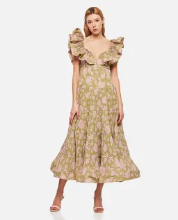 Zimmermann The Lovestruck Pleated Gown Floral Print Size 2 / AU 12 for rent on The Volte - image 1