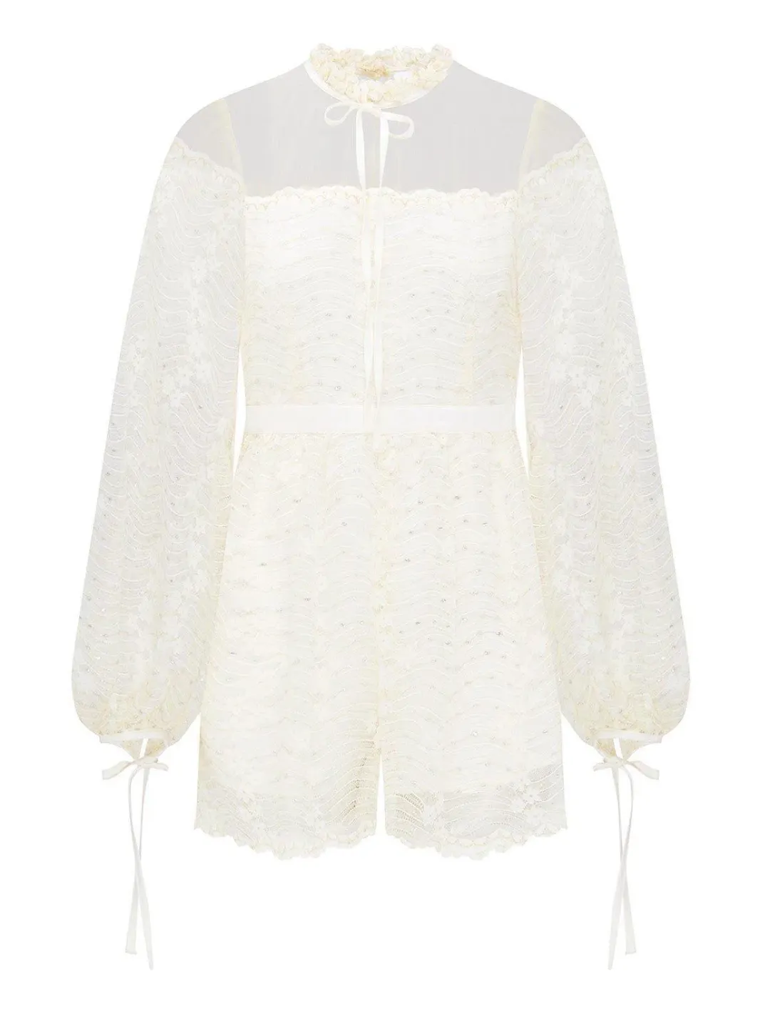 ALICE MCCALL CREME MOONSTRUCK PLAYSUIT - SIZE 10 AU/6 US (RRP $395) for rent on The Volte - main image