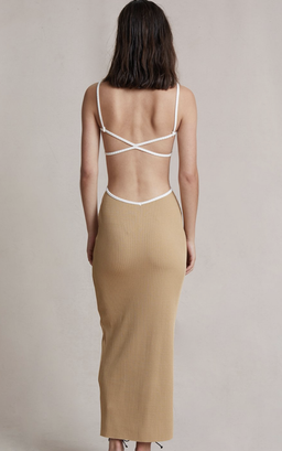 Bec & Bridge Coyote Midi Dress in Camel - Size 6 for rent on The Volte - image 5