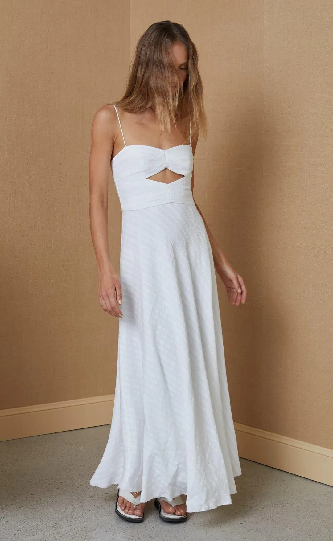 Bec & Bridge Provincial Maxi Dress Ivory Size 6 for rent on The Volte - main image