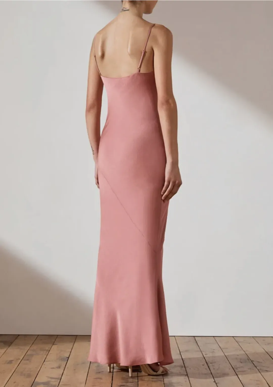 Shona Joy Luxe Bias Cowl Slip Dress Rose Size 14  for rent on The Volte - main image