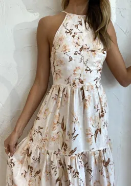 Shona Joy Roxane Open Back Tiered Midi Dress Print Size 14 for rent on The Volte - image 4