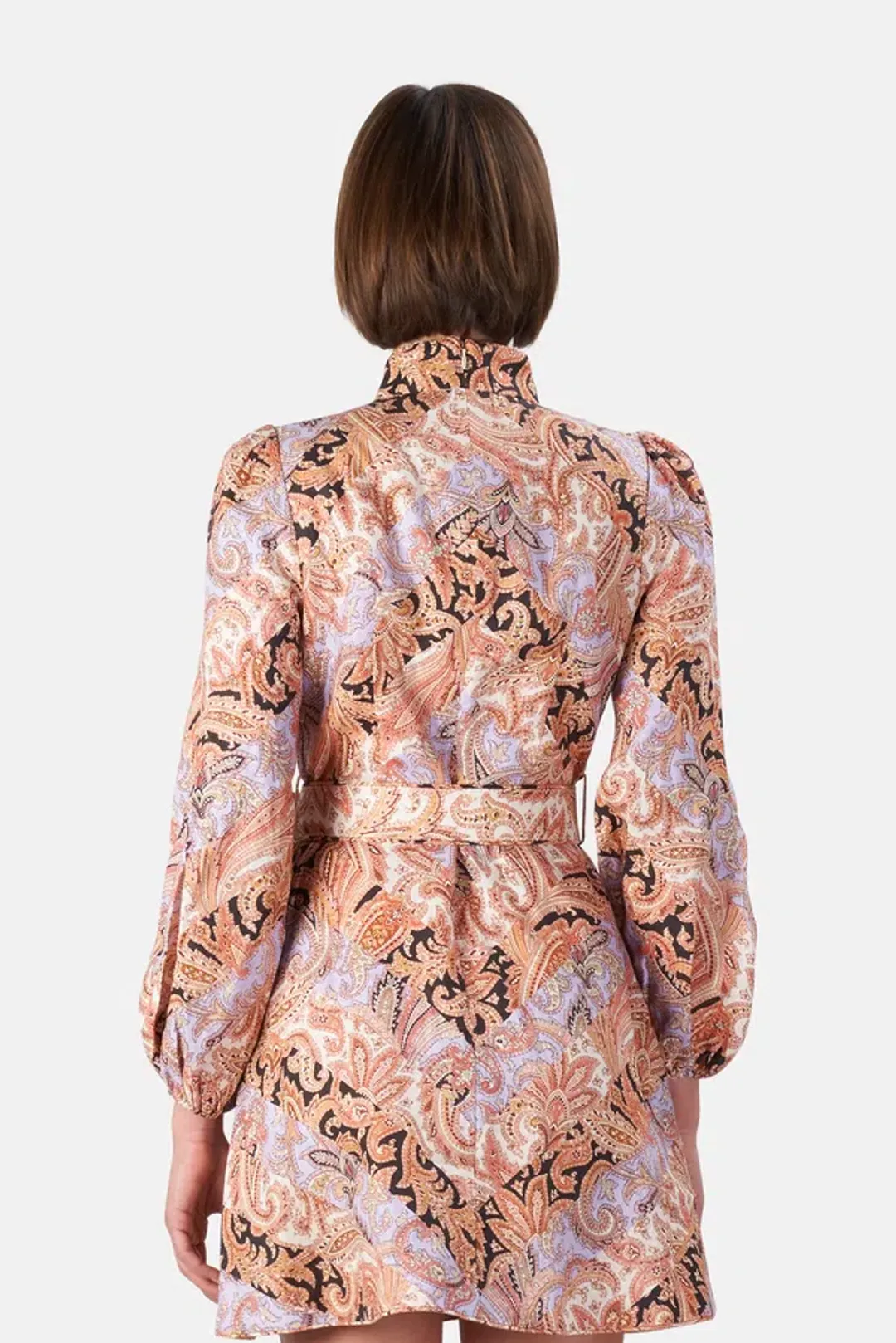 Zimmermann Botanica Chevron Mini Dress Print Size 2 / Au 12 for rent on The Volte - main image