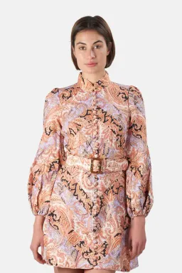 Zimmermann Botanica Chevron Mini Dress Print Size 2 / Au 12 for rent on The Volte - image 4