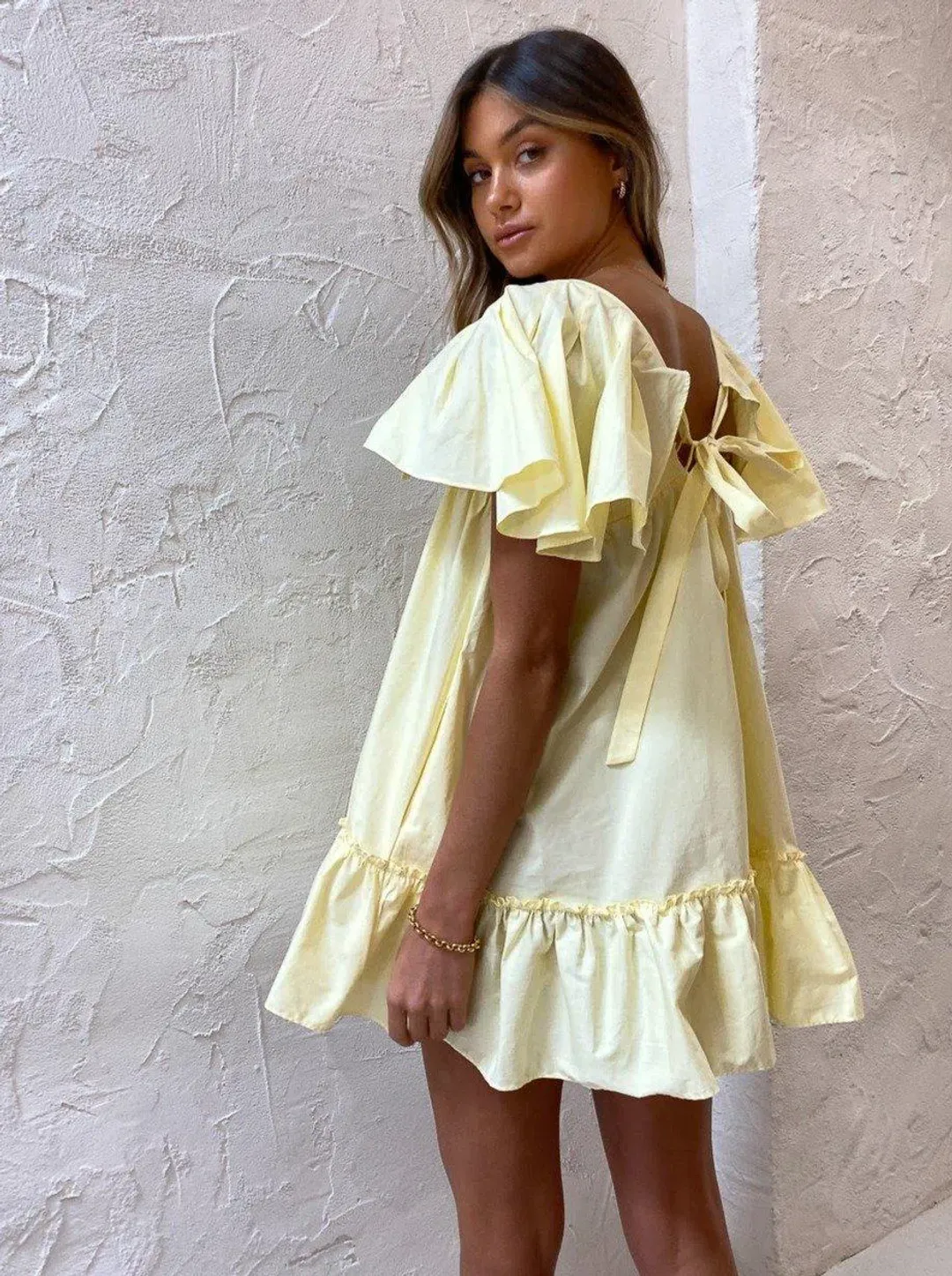 Blanca Filomena Mini Dress Yellow Size 10 for rent on The Volte - main image