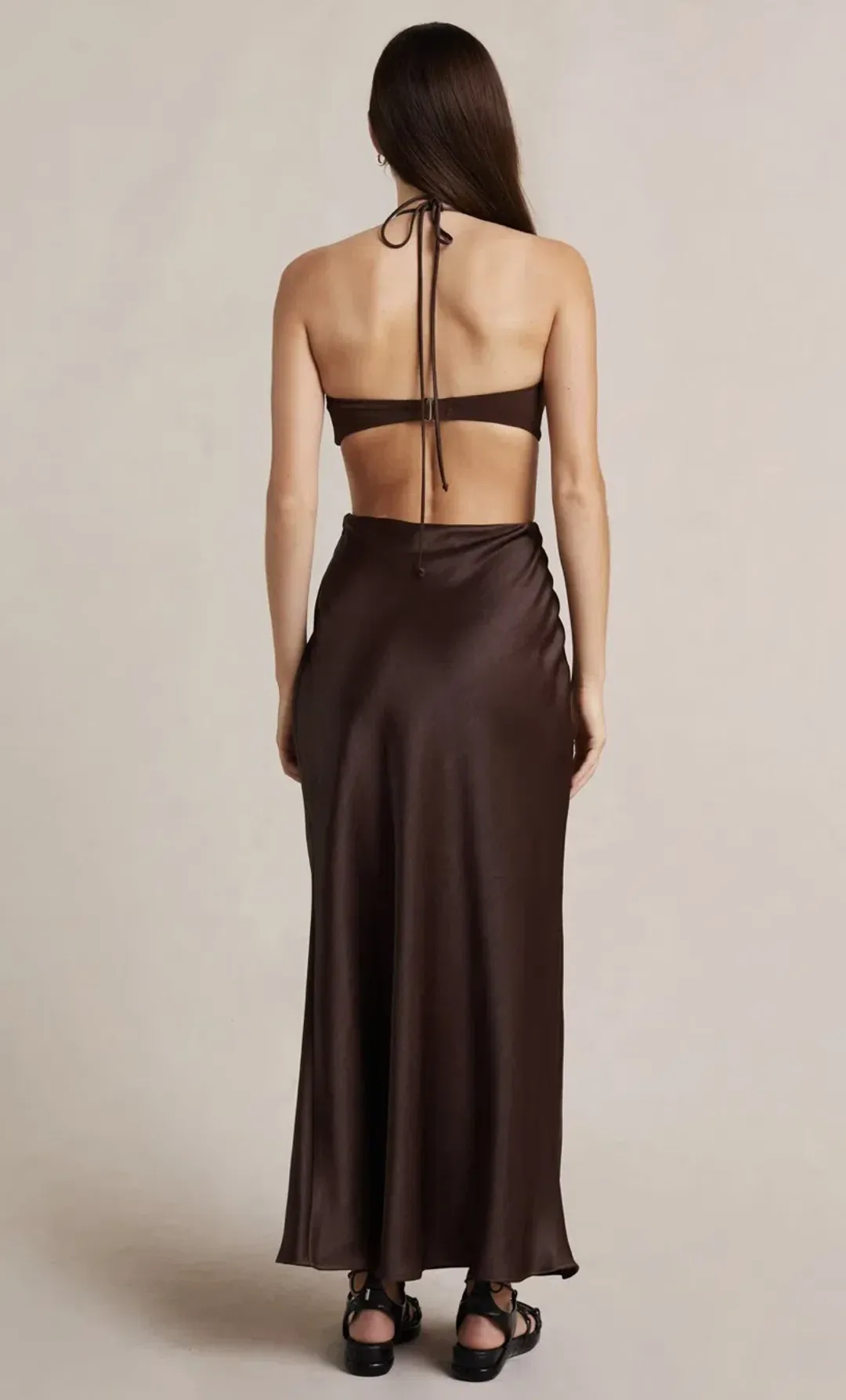 Bec & Bridge Nadia Cutout Dress Brown Size 10 for rent on The Volte - main image
