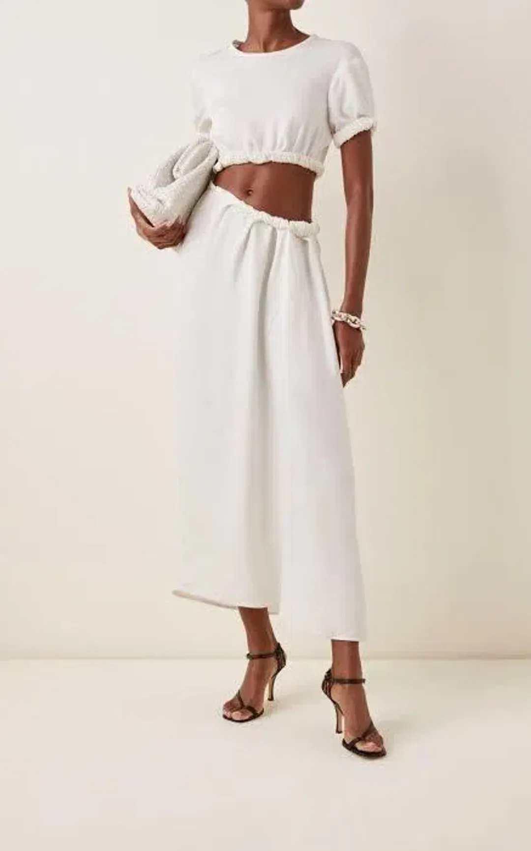 Christopher Esber ROLLED UP TEE DRESS White Size 4 for rent on The Volte - main image