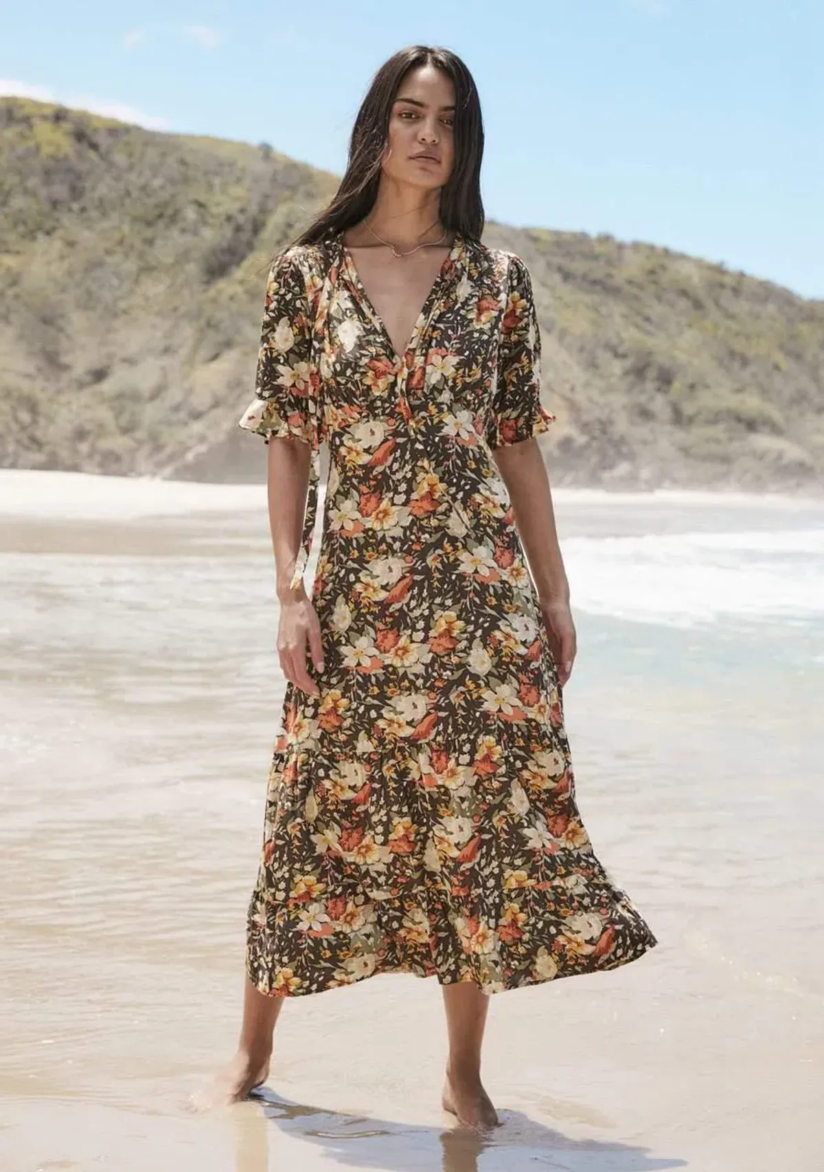 Auguste the Label Wild Flower Viola Midi Dress Print Size 8 for rent on The Volte - main image