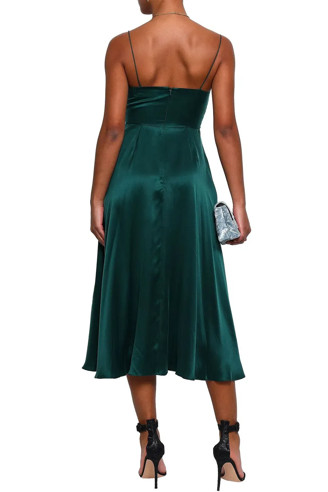 Zimmermann Ruched Silk Midi Dress Forest Green Size 8 for rent on The Volte - main image