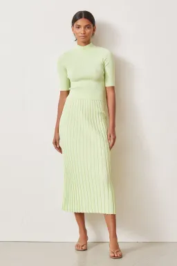 Bec & Bridge Citrus Club Knit Tee and Midi Skirt Set Key Lime Size 8 for rent on The Volte - image 1