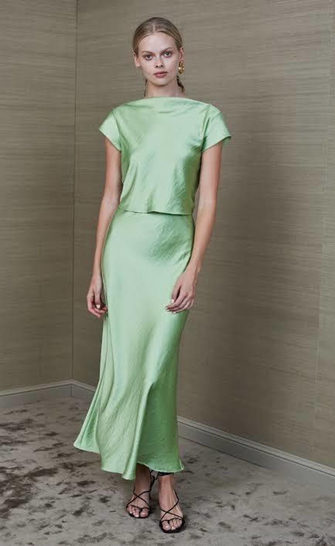Bec & Bridge Apple Eyes Maxi Skirt Apple Green Size 8 for rent on The Volte - main image