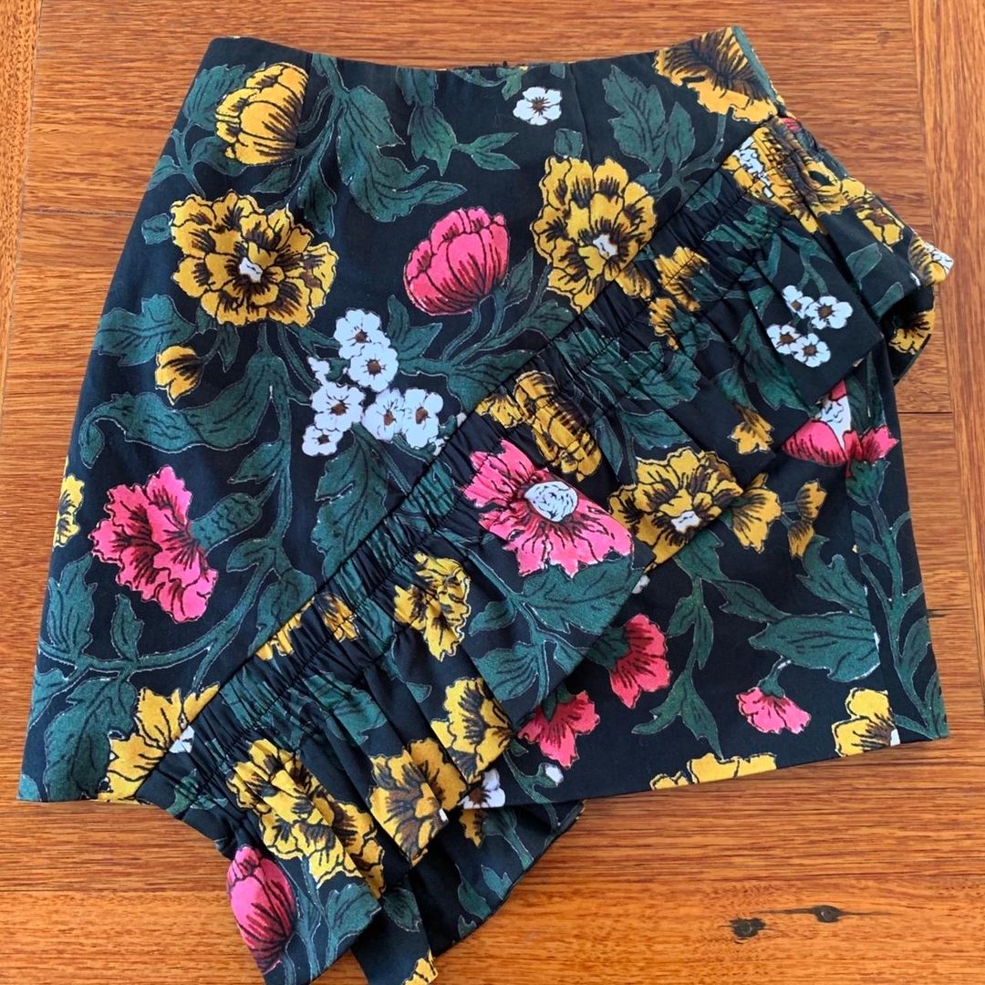 C/Meo Collective Another Lover Mini Skirt Marigold Print Size XXS for rent on The Volte - main image