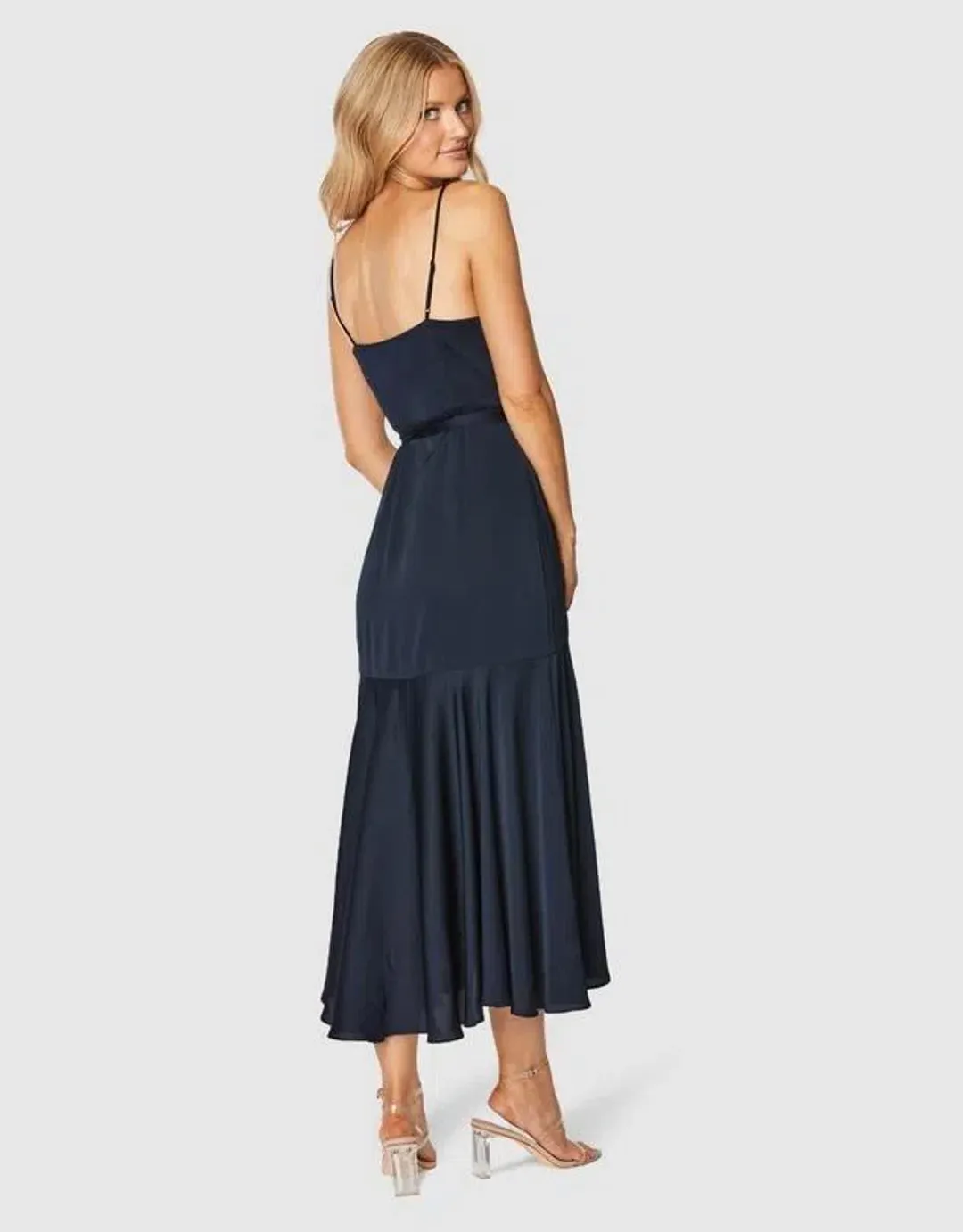Pilgrim Cindy Midi Dress Size 12 Navy Blue for rent on The Volte - main image