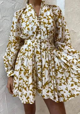Acler Wolcott Mini Dress in Sienna Shadow Size 10 for rent on The Volte - image 4