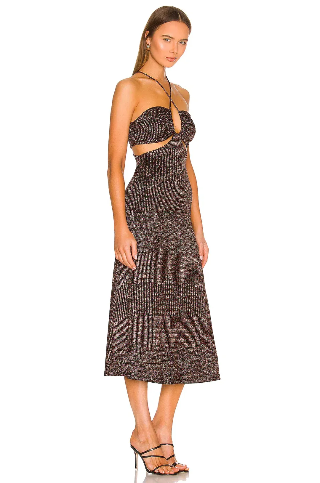 MISHA Dulci Midi Dress Brown Size 6/XS  for rent on The Volte - main image