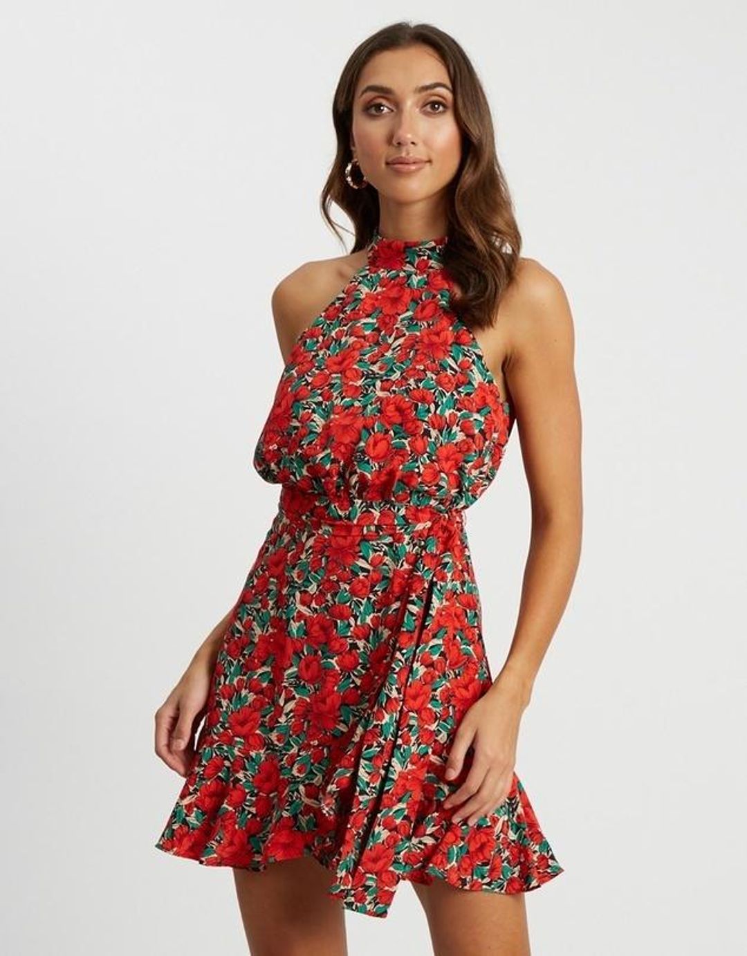 Tussah Hamptons Mini Dress Red Floral Size 12 for rent on The Volte - main image