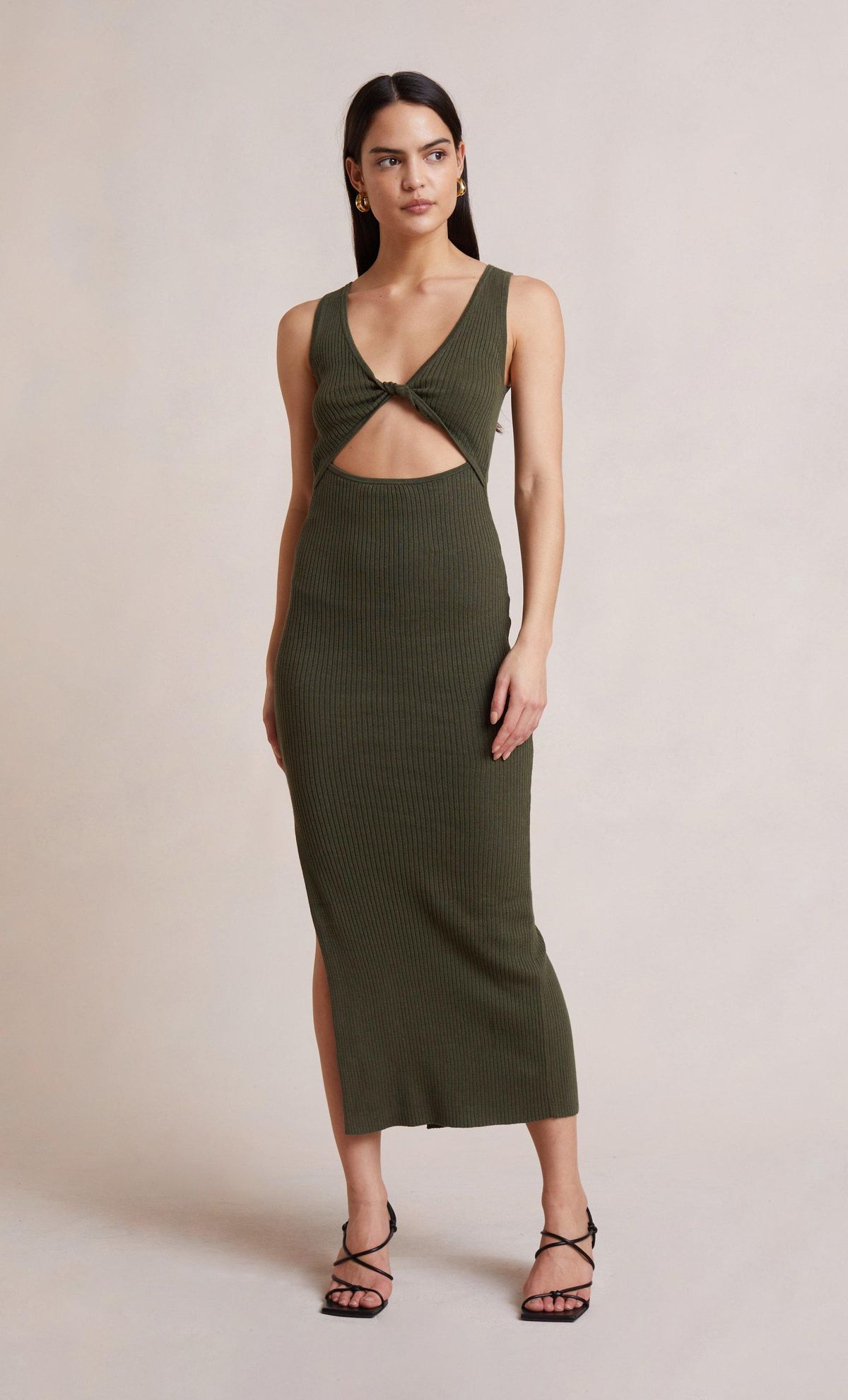Bec & Bridge Riviera Midi Dress Army Size 12 for rent on The Volte - main image