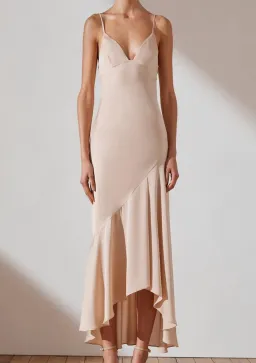 Shona Joy Luxe Bias Asymmetrical Slip Dress Champagne Size 6 for rent on The Volte - image 6