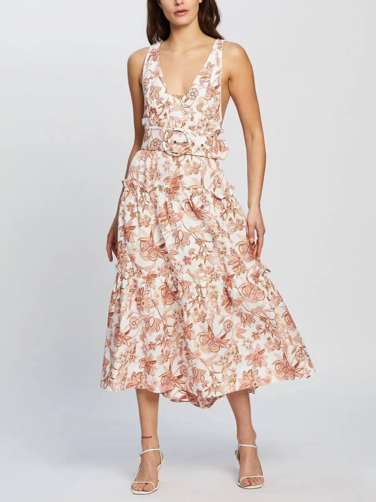 Shona Joy Carolina Tiered Midi Dress  for rent on The Volte - main image