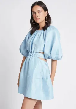Aje Psychedelia Cut Out Mini Dress Pale Blue Size 4  for rent on The Volte - image 2