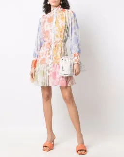 Zimmermann Postcard Lantern Mini Dress Floral Size 8 for rent on The Volte - image 2