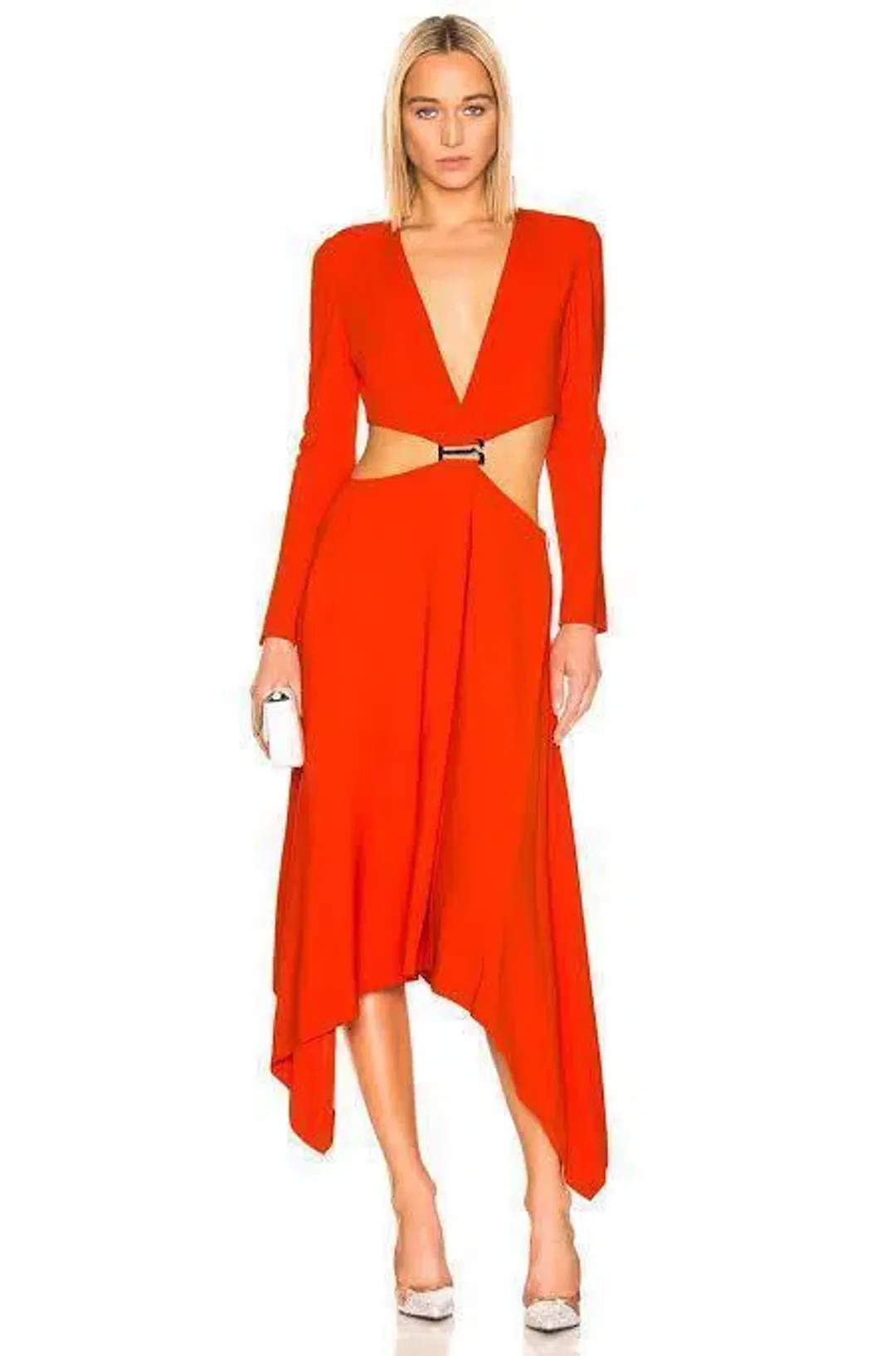 Dion Lee Hook Dress Orange Size 10 for rent on The Volte - main image