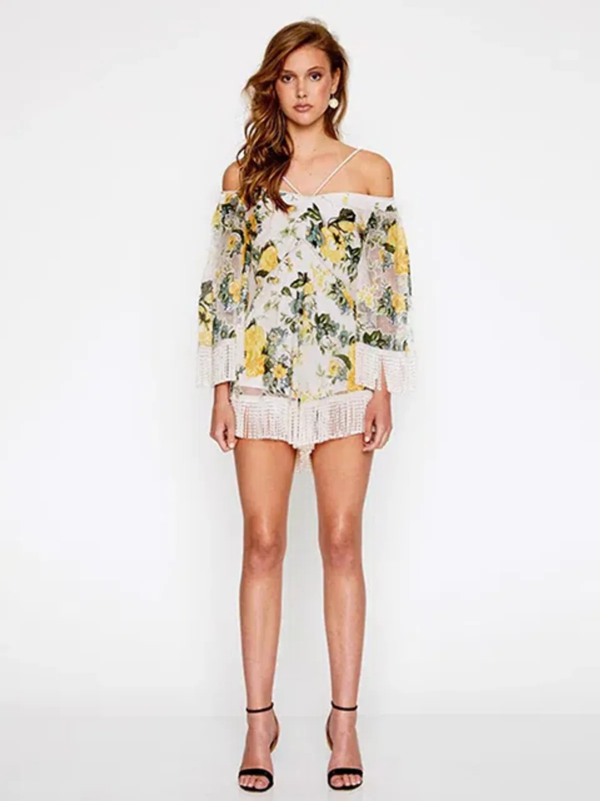 Alice McCall Le Fleur Playsuit Yellow Floral Size 6 for rent on The Volte - main image