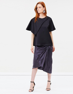 Christopher Esber Incline Taped Gathered Skirt Black Size 8 for rent on The Volte - image 1
