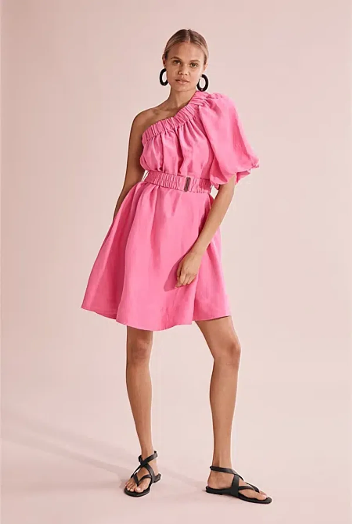 Country Road One Shoulder Bubble Dress Pink Size 4 for rent on The Volte - main image