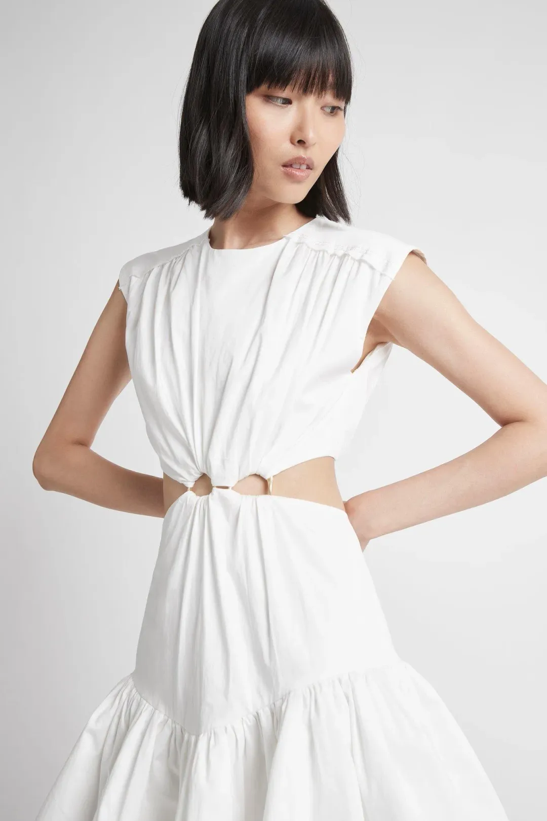 Aje Solstice Cut Out Ring Flip Mini Dress Size 6  for rent on The Volte - main image