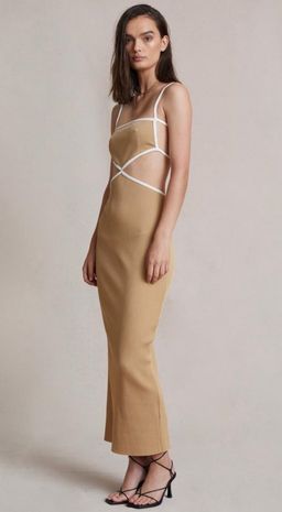 Bec and Bridge Coyote Midi Dress Brown Size 6  for rent on The Volte - image 2