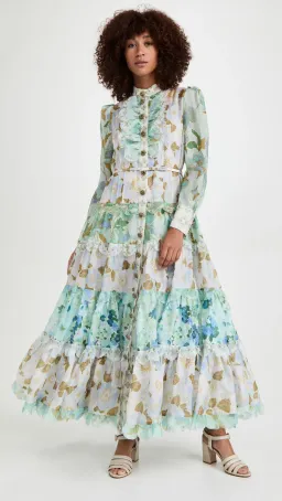 Zimmermann Rhythm Scalloped Dress Mint Mixed Print Size 0 / AU 8 for rent on The Volte - image 5