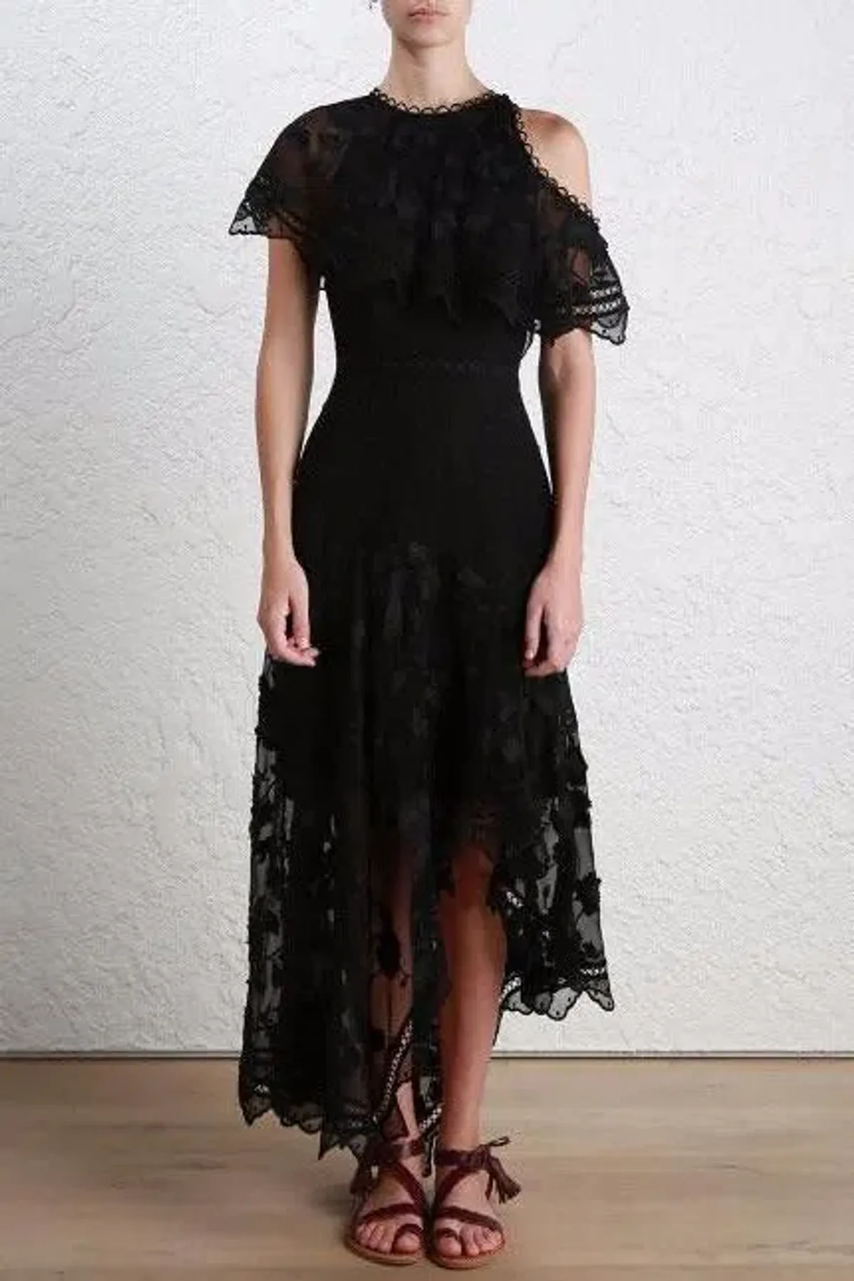 NEEDLE & THREAD Marie Embellished Black Gown Size 8 for rent on The Volte - main image