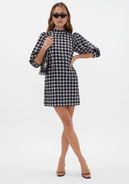 Ganni Seersucker Check Mini Dress Print Size 6  for rent on The Volte - image 1