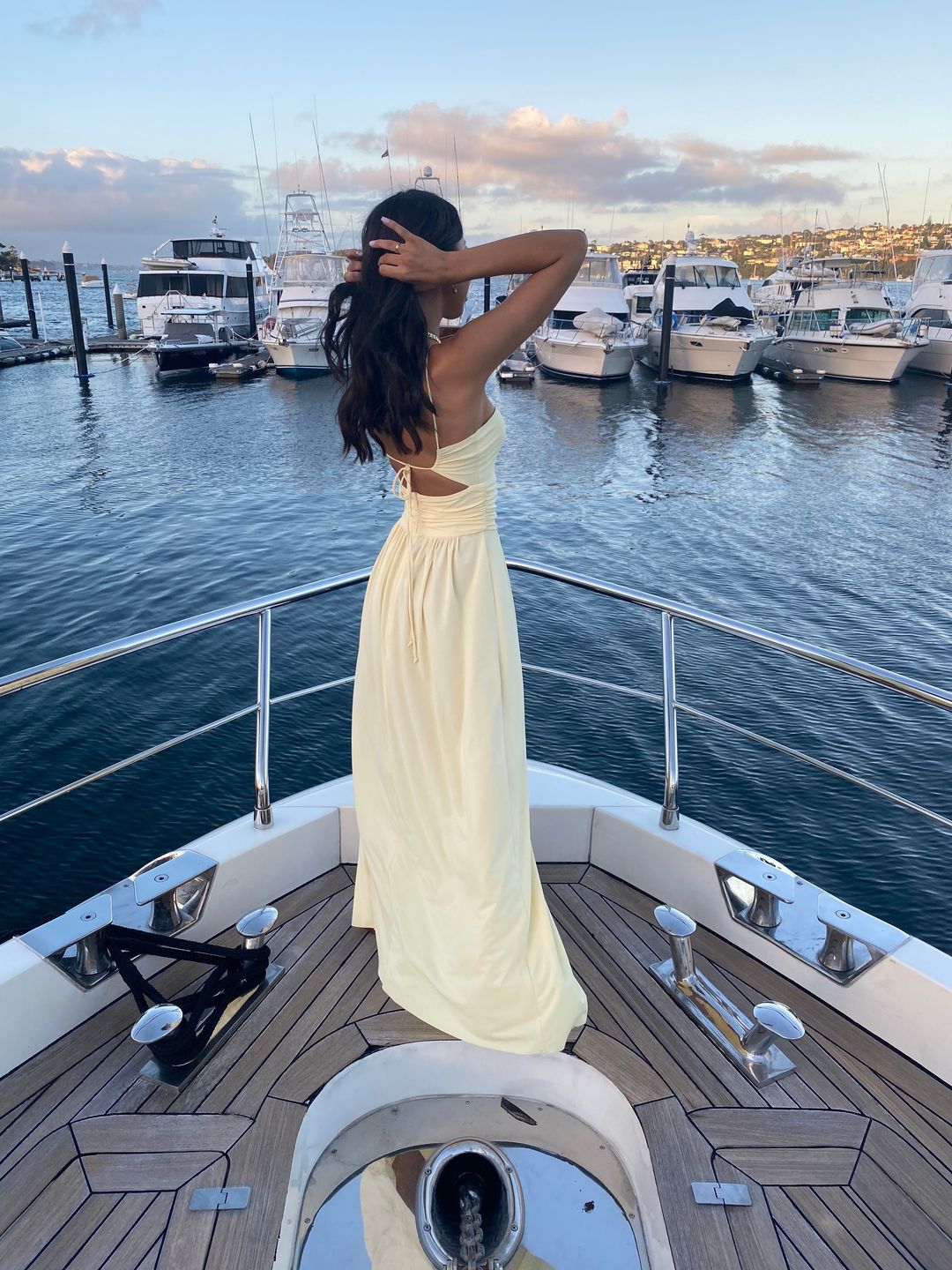 Isla Halter Butter Midi Dress Size 6 for rent on The Volte - main image