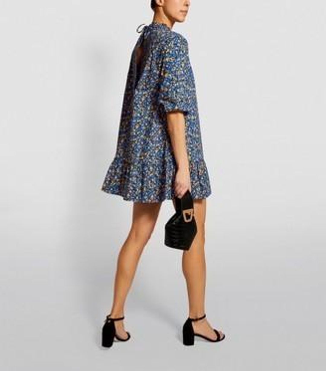 Camilla and Marc - Majella Mini Shirt Dress Floral Blue Size 6 for rent on The Volte - main image