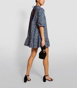 Camilla and Marc - Majella Mini Shirt Dress Floral Blue Size 6 for rent on The Volte - image 2