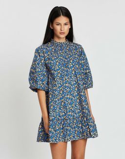 Camilla and Marc - Majella Mini Shirt Dress Floral Blue Size 6 for rent on The Volte - image 1