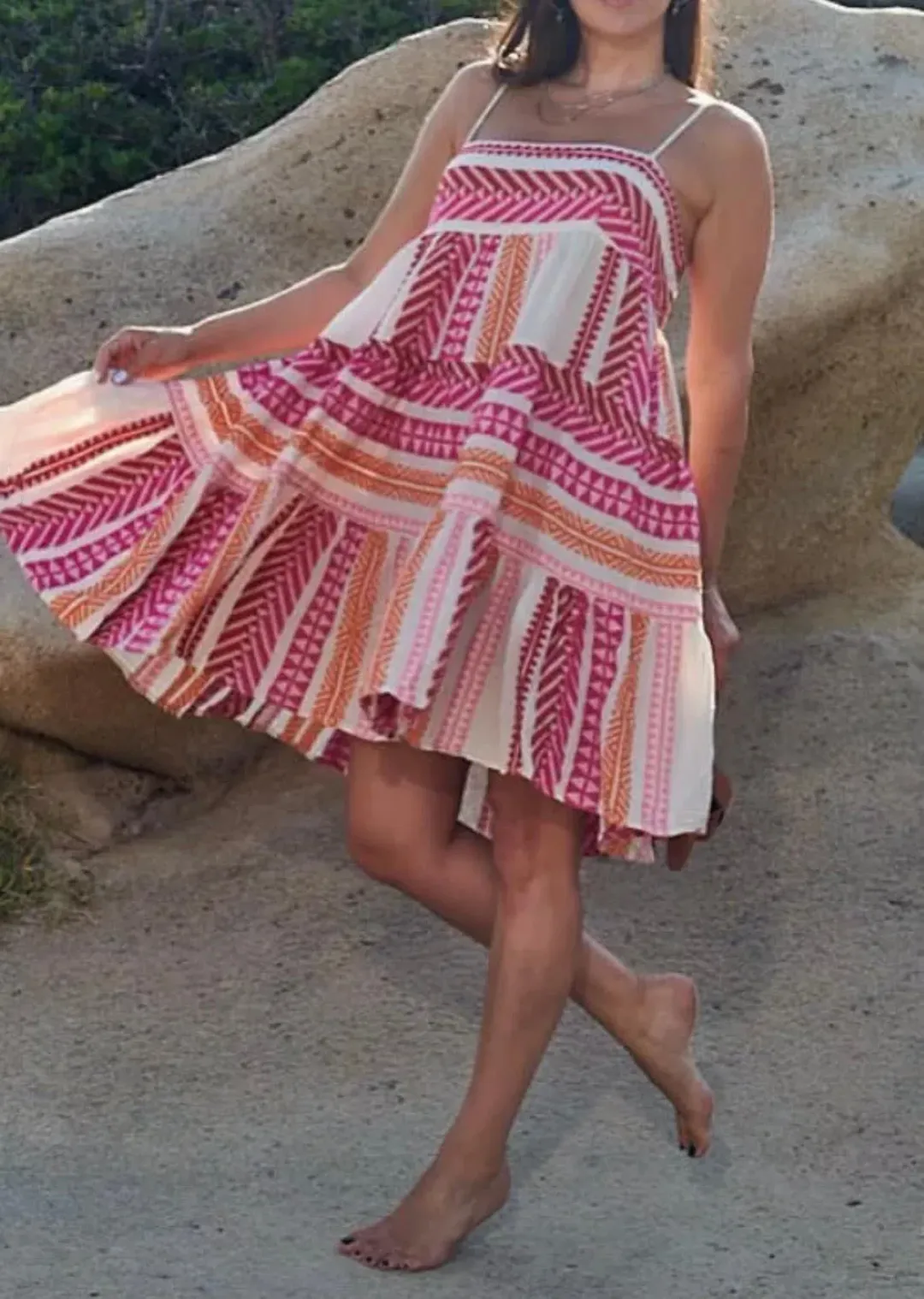 Devotion Twins Boho Mini Dress Multi Size 10 for rent on The Volte - main image