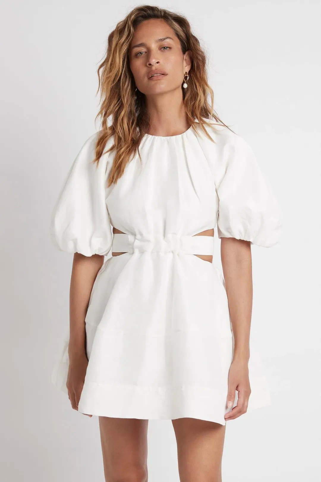 Aje Psychedelia Cut Out Mini Dress White Size 6 for rent on The Volte - main image