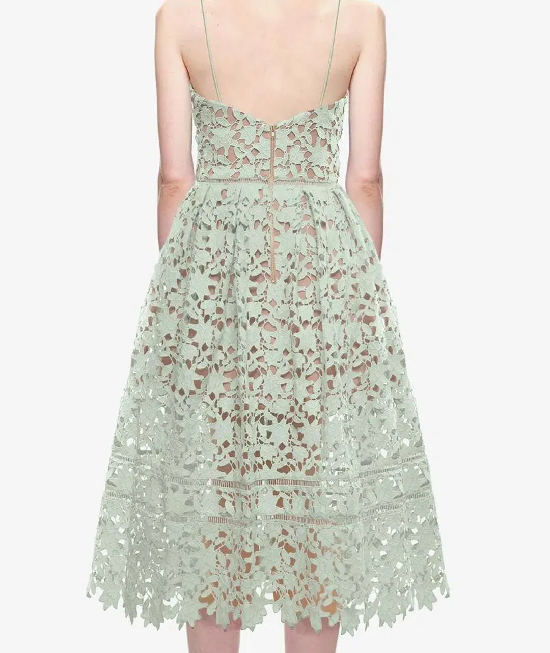 Self Portrait Azaela Midi Dress Mint Size 8 for rent on The Volte - main image
