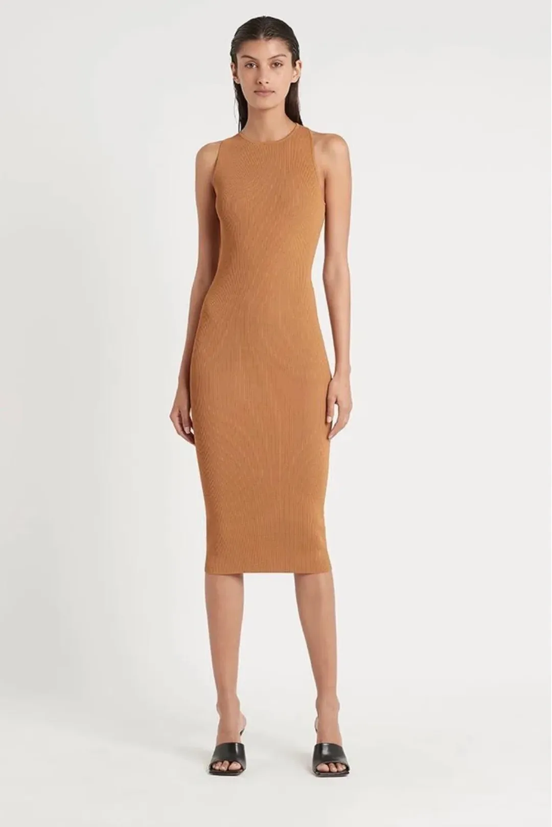 Sir the Label Jasper Cut Out Dress Camel Size AU 10  for rent on The Volte - main image