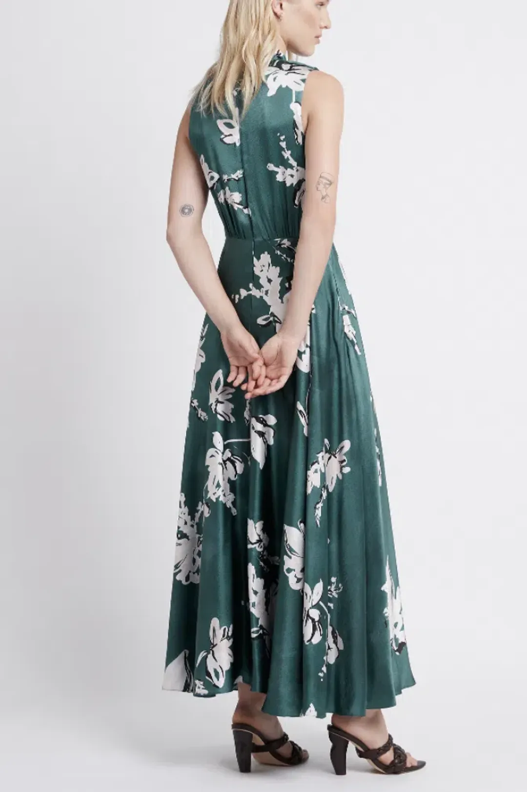 Aje Efflorescent Dress Green Print Size 8 for rent on The Volte - main image