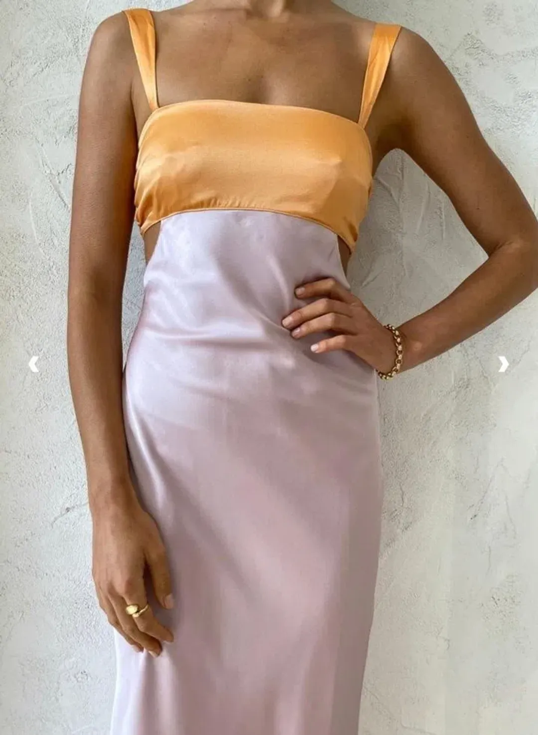  Hansen & Gretel Felicity Dress In Apricot/Lilac Size 6  for rent on The Volte - main image