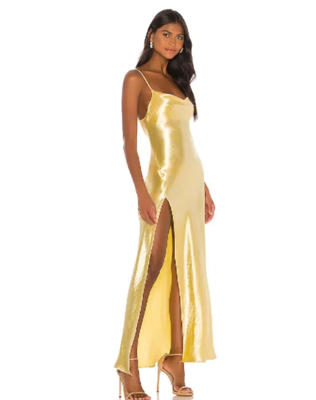 Yellow Satin dress size 8 for rent on The Volte - main image