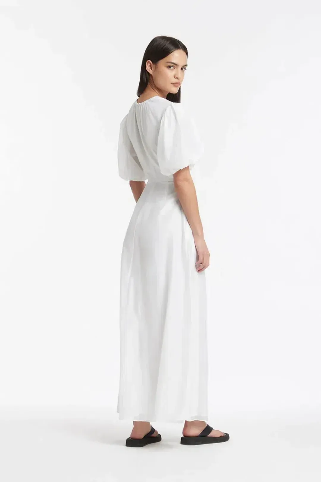 Sir the Label Franc Puff Sleeve Mini Dress in Chalk White Size 1 for rent on The Volte - main image
