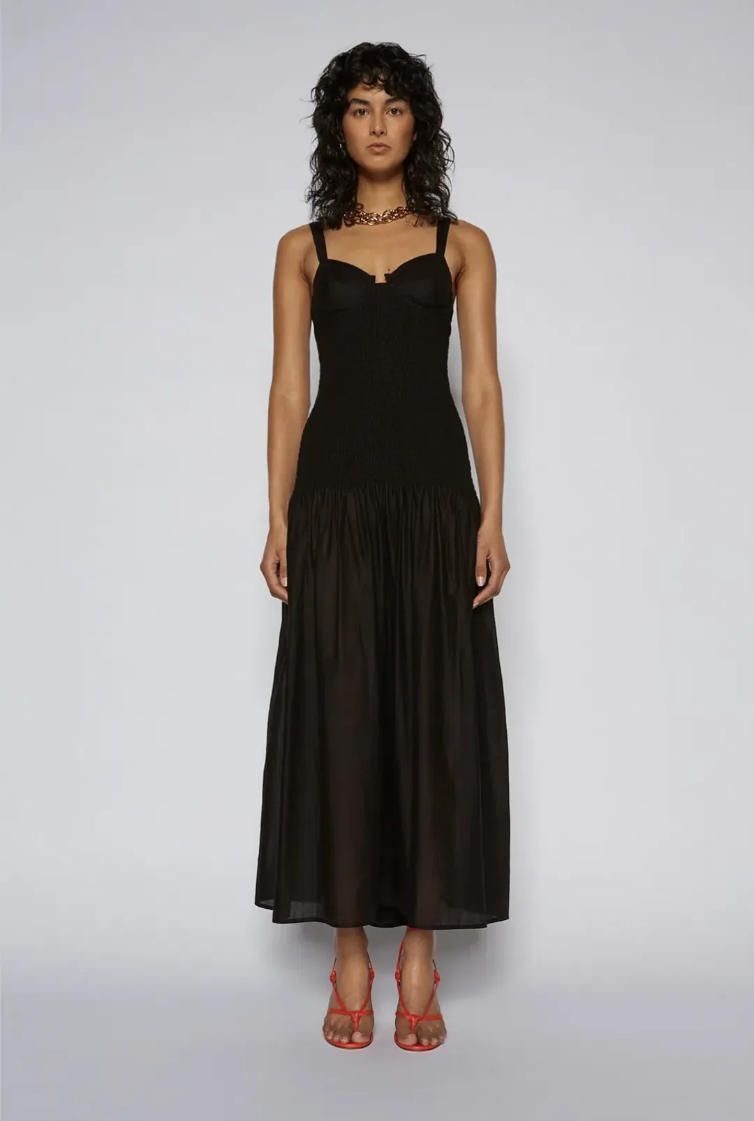 Scanlan Theodore Black Cotton Bralette Dress Size 8 for rent on The Volte - main image
